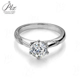 6 Prong Round Moissanite Twisted Pavé Ring Women Only Gifts For Festivals And Anniversaries