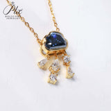 Light Luxury Design Blue Cloud Pendant Elegant Niche Collarbone Chain S925 / 10K / 14K / 18K Stylish & Sweet Necklace Women Exclusive Christmas Gift Allergy Resistant