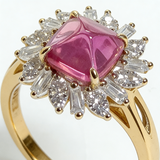 Finger Ring with 4CT Sugar Tower Lab Grown Sapphire Padparadscha 925 Silver for Women Man Engagement Banquet Accasion Christmas