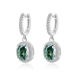 Total 4ct Green Oval Moissanite Drop Earrings with Certificate Passed Diamond Test Women 's Jewelry Christmas Gift S925 Silver