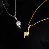 Comma Necklace 925 Silver Gold-Plated Moissanite Necklace Exquisite Women's Jewelry Suitable for Banquet and Party Occasions