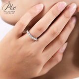 7 Stones Moissanite Stackable Band Ring Women Only Gifts For Festivals And Anniversaries