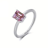Emerald Cut Ring 1-10CT Moissanite&Ruby&Sapphire&Zambian 925 Sterling Silver Wedding Eternal Band Anniversary Gift Classical