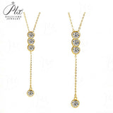 Classic Bubble Necklace D Color Round Moissanite Diamond S925 Silver Plated Dainty Chain for Enegament Party Daily Perfect Gift