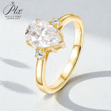 Pear Cut Moissanite Engagement Ring in 10K/14K/18K Gold Classic Solitaire Promise Ring Perfect Wedding Anniversary Gift