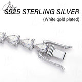 Women's Tennis Chain S925 Silver Moissanite Bracelet For Men D Color Pear Cut Full Moissanite Couple Bracelet