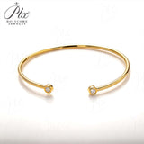 Open Bracelet 925 Sterling Silver with Moissanite Round Cut VVS1 Stones Sparkling Jewelry Gift for Women’s Special Occasions