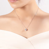 Moissanite Square-shaped Necklace Pendant Multicolor S925 Sterling Silver Gemstone Jewelry Women Wedding Anniversary Gift Party