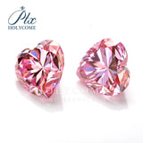 Multicolor Heart Cut Moissanite - Garnet Red Light Purple Sakura Pink Plated Iridescent Gem for Anniversary Jewelry