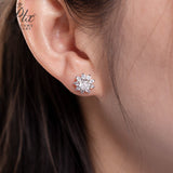 【 Daisy 】SunFlower 1CT Round Cut Moissanite S925 Sterling Silver Daily Stud Earrings