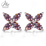 925 Sterling Silver with Hearts and Arrows Cut D Color VVS1  Moissanite Marquise Earrings  GRA Certificate Daily Wear