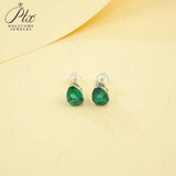 Lab Grown Gemstone Earrings 3.7-5CT Ruby Sapphire Colombia Padparadscha 925 Silver Three Claw Design Pear Earring Hypoallergenic