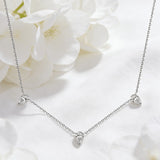 Tri-Pear Necklace with 3CT D Color Pear-shaped Moissanite S925 Plated White Yellow Rose Gold Chain Engagement Chrisrmas Daily