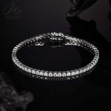 Round Tennis Bracelet Adorned with Exquisite Moissanite Multiple Size Options 925 Silver Material, Fashionable Holiday Gift