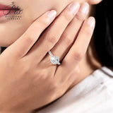 Customised Light Vivid Blue Round Cut 1CT Moissanite 925 Sterling Silver Halo Half-Eternity Ring