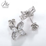 925 Sterling Silver with Hearts and Arrows Cut D Color VVS1  Moissanite Marquise Earrings  GRA Certificate Daily Wear