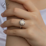 Oval Cut Hollow Circle Champagne Moissanite Ring Women Only Gifts For Festivals And Anniversaries
