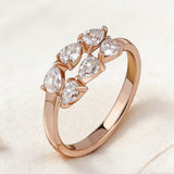 1.8CT Moissanite Pear Cut Minimalist Open Ring White Gold Yellow Gold Rose Gold Radiant Light Women Fine Jewelry
