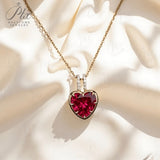 Heart Shaped Bezel Set Necklace 925 Sterling Silver 10K/14K/18K Gold Exquisite Lab Grown Gemstone As An Anniversary Gift