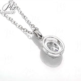 Oval Cut 1/2CT 925 Sterling Silver Halo Moissanite Pendant Necklace Women Only Gifts For Festivals And Anniversaries