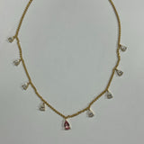 Nine Waterdrop Necklace Moissanite Stones Pear Cut Custom 925 Sterling Silver Collarbone Chain for Women Christmas Gifts Elegant