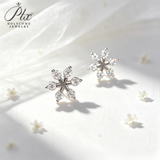 Moissanite Stud Earrings Snowflake D Color VVS1 Clarity 925 Sterling Silver GRA Certified Hypoallergenic Non Tarnish Office Commuter Jewelry