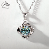 Moissanite Diamond 6.5mm 1CT Necklace For Womens Solitaire Pendant 925 Silver Chains D White  Jewelry Customized Gift