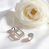 Moissanite Round Cut+Emerald Cut D White Earrings White Gold Yellow Gold Designer Studs Fine Jewelry Anniversary Wedding Gift