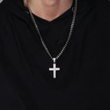 Dazzling Moissanite Hip-hop Cross Necklace - Hypoallergenic Choice for Easter Gifting to Family For Both Men and Women