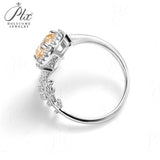 Feather Cushion Cut Champagne Moissanite Wrap Ring Women Only Gifts For Festivals And Anniversaries