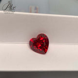 Loose Multi-Size Heart-Shaped Lab-Grown Rubies Exquisite Jewelry Raw Materials Certificate Available