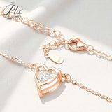Love Heart Necklace with1/2/3CT D Color Moissanite S925 Plated White Yellow Rose Gold Chain for Woman Engagement Chrisrmas Charm