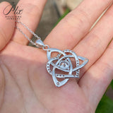 Heart-shaped Clover Necklace 925 Sterling Silver with Moissanite Round Cut VVS1 Jewelry Gift for Women’s Special Occasions