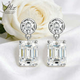 Moissanite Round Cut+Emerald Cut D White Earrings White Gold Yellow Gold Designer Studs Fine Jewelry Anniversary Wedding Gift
