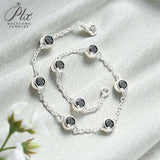 Moissanite Bracelet with 2.4CT D White/Black/Vivid Blue/Green Round Moissanite 925 Silver Plated Gold Women Man Party Gift Daily