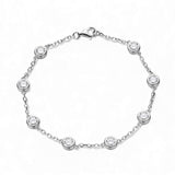 Moissanite Bracelet with 2.4CT D White/Black/Vivid Blue/Green Round Moissanite 925 Silver Plated Gold Women Man Party Gift Daily