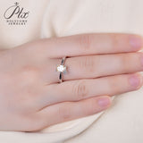 Flower Emerald Cut Moissanite Solitaire Ring Women Only Gifts For Festivals And Anniversaries