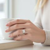 2ct Radiant Moissanite Ring High-Flash Center Stone Classic Minimalist Style Wedding Engagement Band Gift for Her