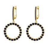 Hoop Earrings 2.6CT D White/Black/Champagne/Vivid blue Round Moissanite S925 Silver Plated for Fishion Party Gift Hypoallergenic