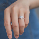 Heart Cut 1CT 925 Sterling Silver Halo Moissanite Ring Women Only Gifts For Festivals And Anniversaries