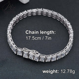 4*6mm Emerald Cut Moissanite Bracelets For Women Man S925 Silver Lab Diamond Bracelet Wedding Party Fine Jewelry