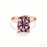 Ruby/Sapphire/ZambiaMoissanite Plated 11-Color Radiant-Cut Ring Classic Ladies' Jewelry Holiday Gift Anti-Allergic