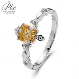 Flower Asscher Cut Champagne Moissanite Ring Women Only Gifts For Festivals And Anniversaries