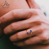 Custom Ring Two Pear Shape Open Moissanite Lab Grown Gemstones 925 Sterling Silver Wealth Charms Anniversary Gift Daily