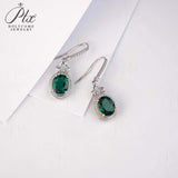 0.8-7CT Oval Cut Ruby/Sapphire/Colombian Emerald Earrings Lab-Grown Gemstone Jewelry Gift for Christmas Easter Hypoallergenic