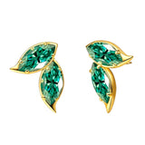 Double Clover Earrings with4CT D Color Marquise Cut Moissanite 925 Silver Plated White Yellow Gold Ear Stud Fashion Daily Jewely