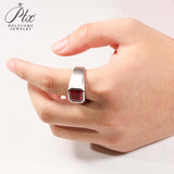 Moissanite Lab Grown Gemstone Ring Asscher Cut Moissanite Ruby Sapphire Colombian S925 Woman Man Anniversary Party Daily Charms