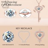 Moissanite Necklace Key D color 6.5mm 1ct  925 Sterling Silver Top Quality Pendant For Women Wedding/Anniversary Special Gift