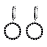 Hoop Earrings 2.6CT D White/Black/Champagne/Vivid blue Round Moissanite S925 Silver Plated for Fishion Party Gift Hypoallergenic