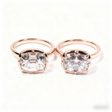 5CT Cushion Cut Moissanite Ring for Women Solid 18K 14K 10K Yellow Gold Two Tone Ring for Christmas Gifts